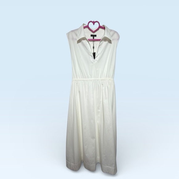 NWT Rag & Bone Joan Poplin Back Cutout Maxi Dress Ivory White Cotton Size L - Picture 3 of 12